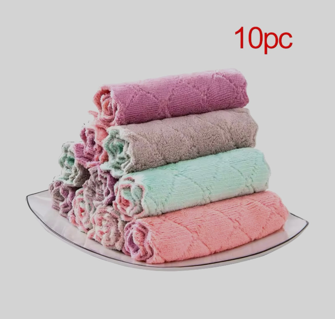 10PC Kitchen Accessories Super Absorbent Microfiber Dish Cloth