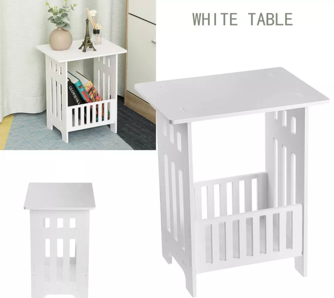 White small table sofa table storage rack