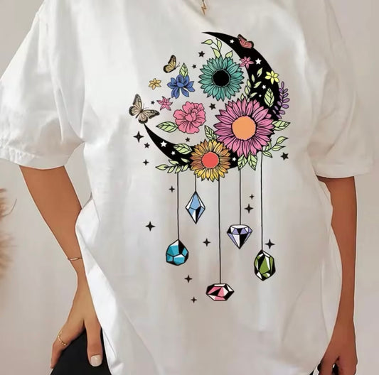 Floral moon T-Shirt