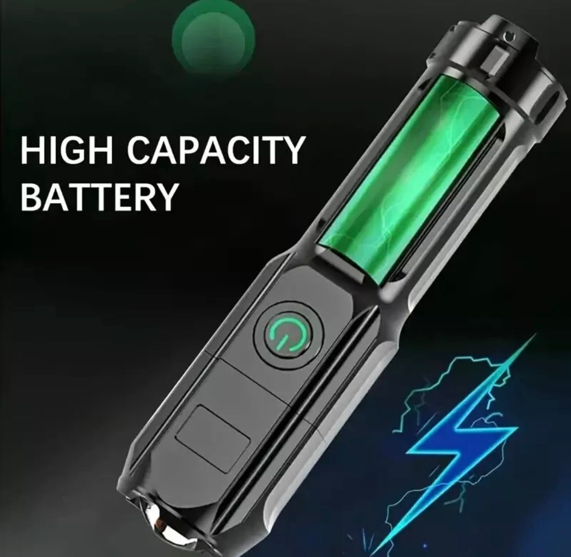 Rechargeable Zoomable Flashlight, Small High Lumens Torch Bright LED Flash light