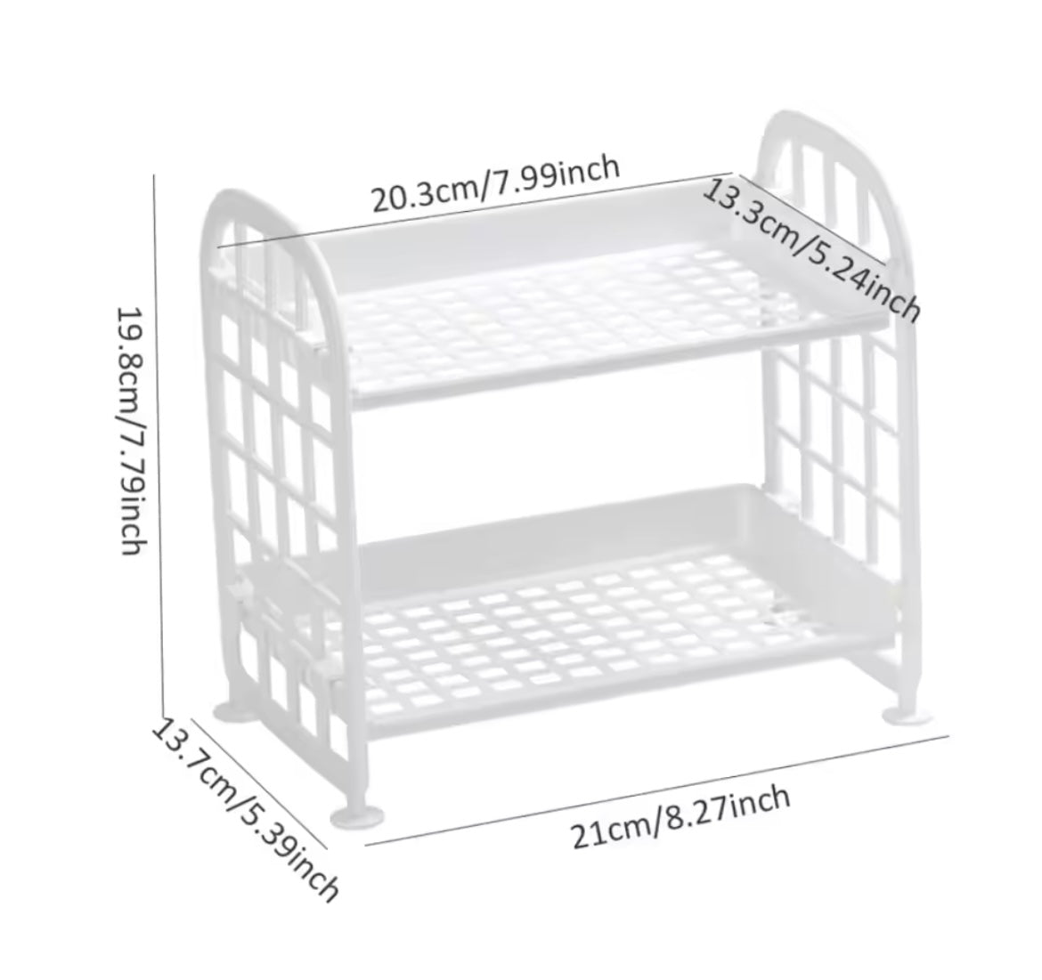 2-Tier Plastic Shelf Makeup Organizer