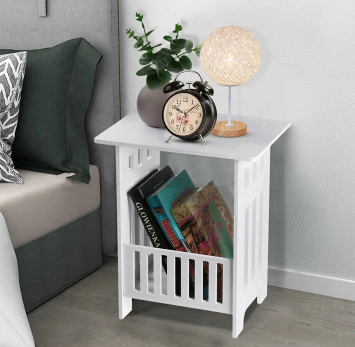 White small table sofa table storage rack