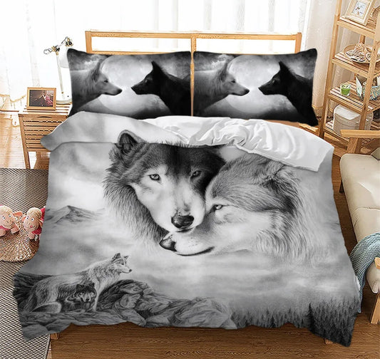 Wolf Skull Quilt Duvet Cover Bedding Set Pillow cases