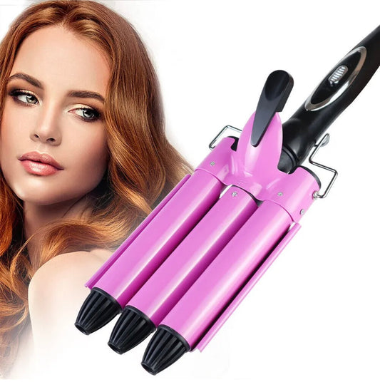 3 Barrel Hair Waver Curler Mermaid Curling Wand Iron Beach Waves Ceramic 22mm