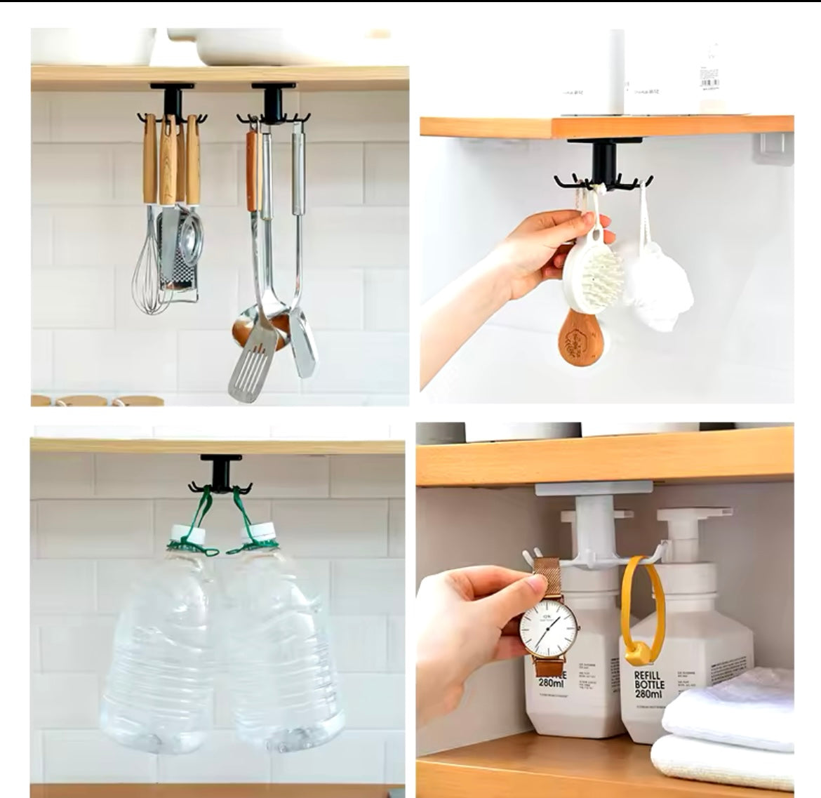 Kitchen Hooks Rotating Storage Rack