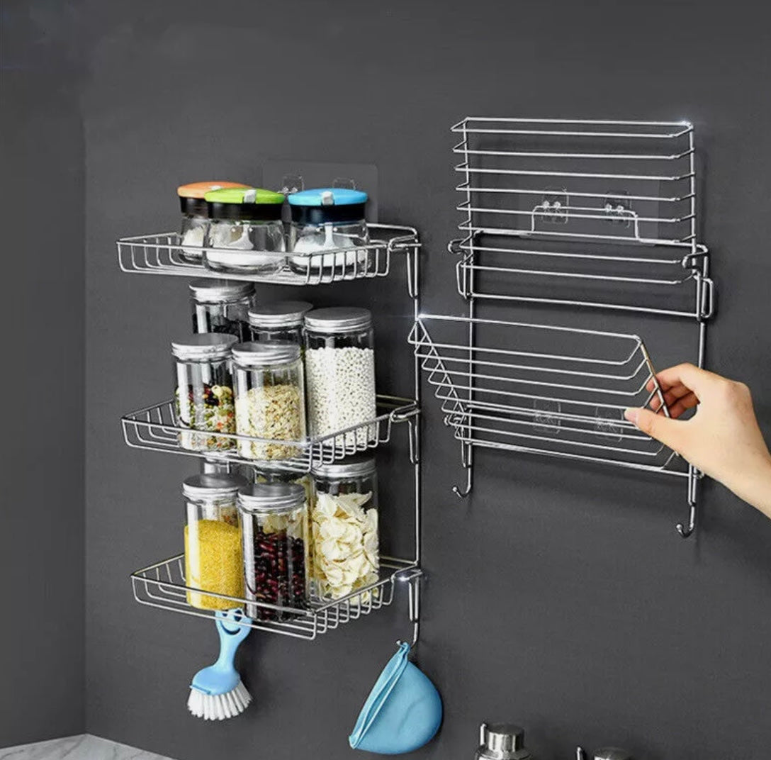 Bathroom Shower/ kitchen Rack Shelf Foldable Storage Organiser Basket