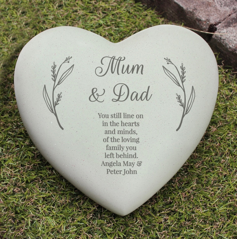 Personalised Free Text Heart Memorial