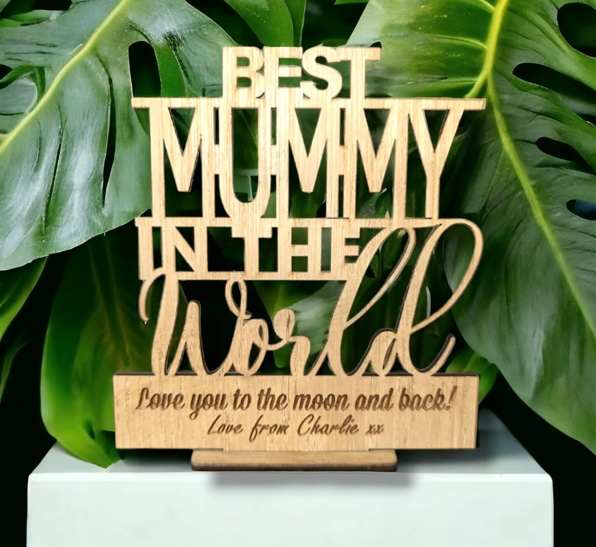 Personalised Gift Best Plaque Wooden Oak Gifts Custom Engraving