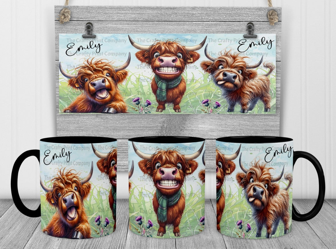 Cows funny faces personalised mug