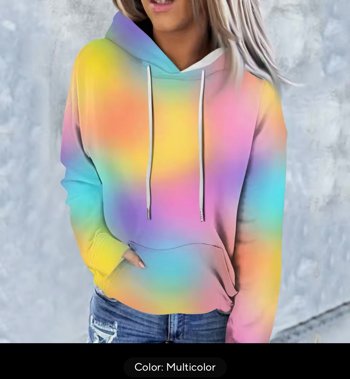 Rainbow tie  dye hoody