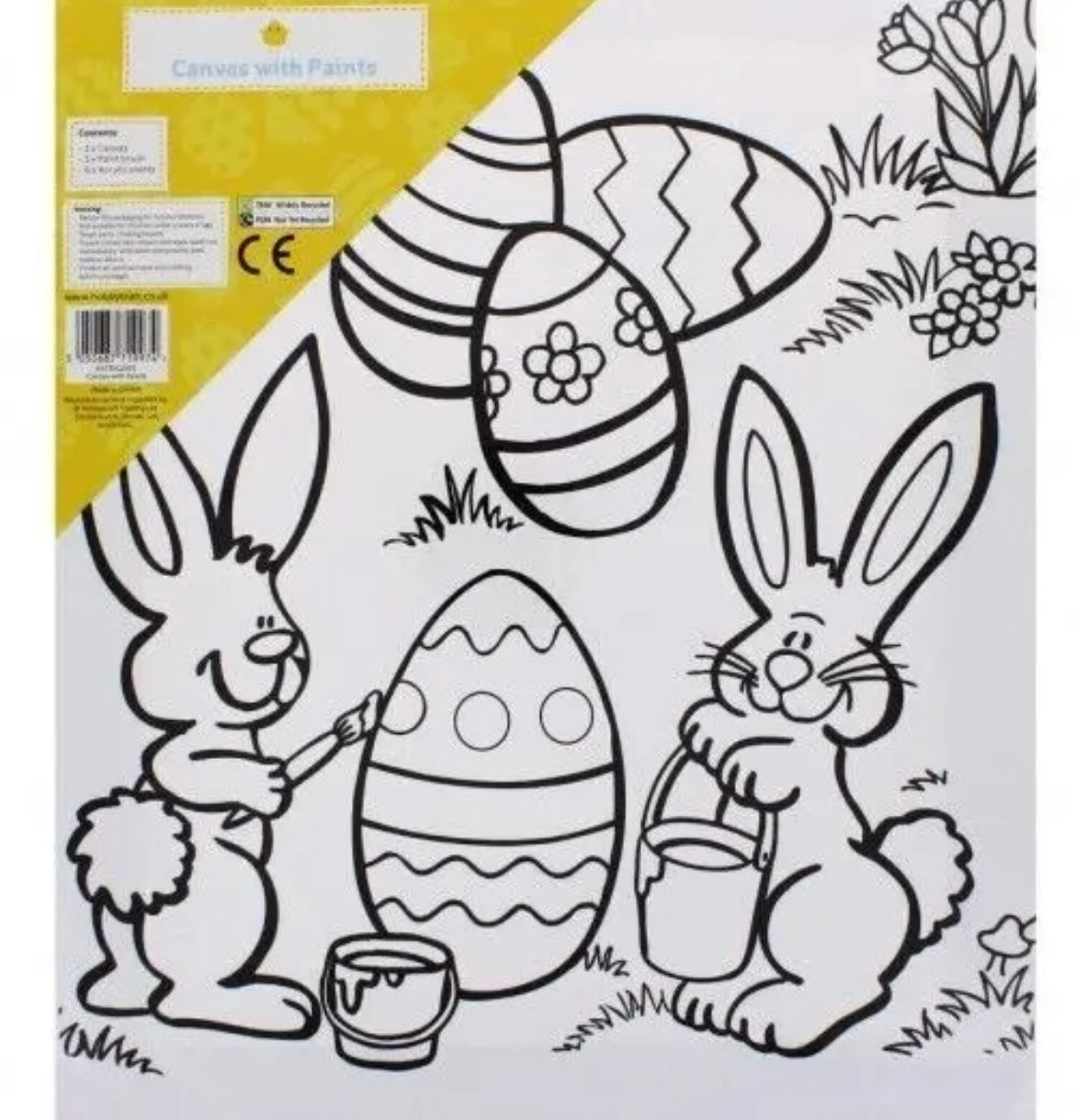 Easter Canvas Board With Paint Art Craft