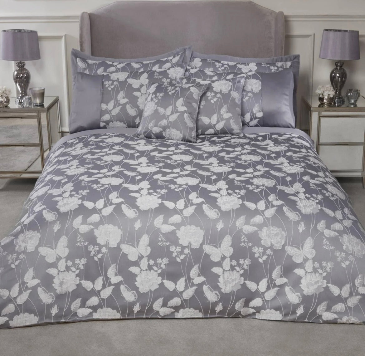 Butterfly Meadow Jacquard Cream Duvet Cover Set