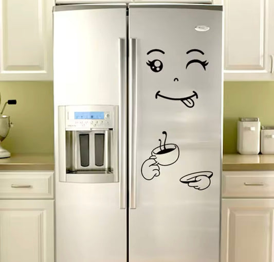 Funny faces sticker for fridge