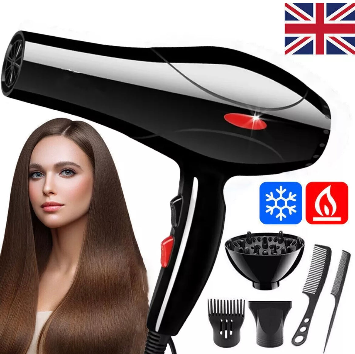 2200W High power Concentrator Blower Professional Hair Dryer Pro Salon Heat New