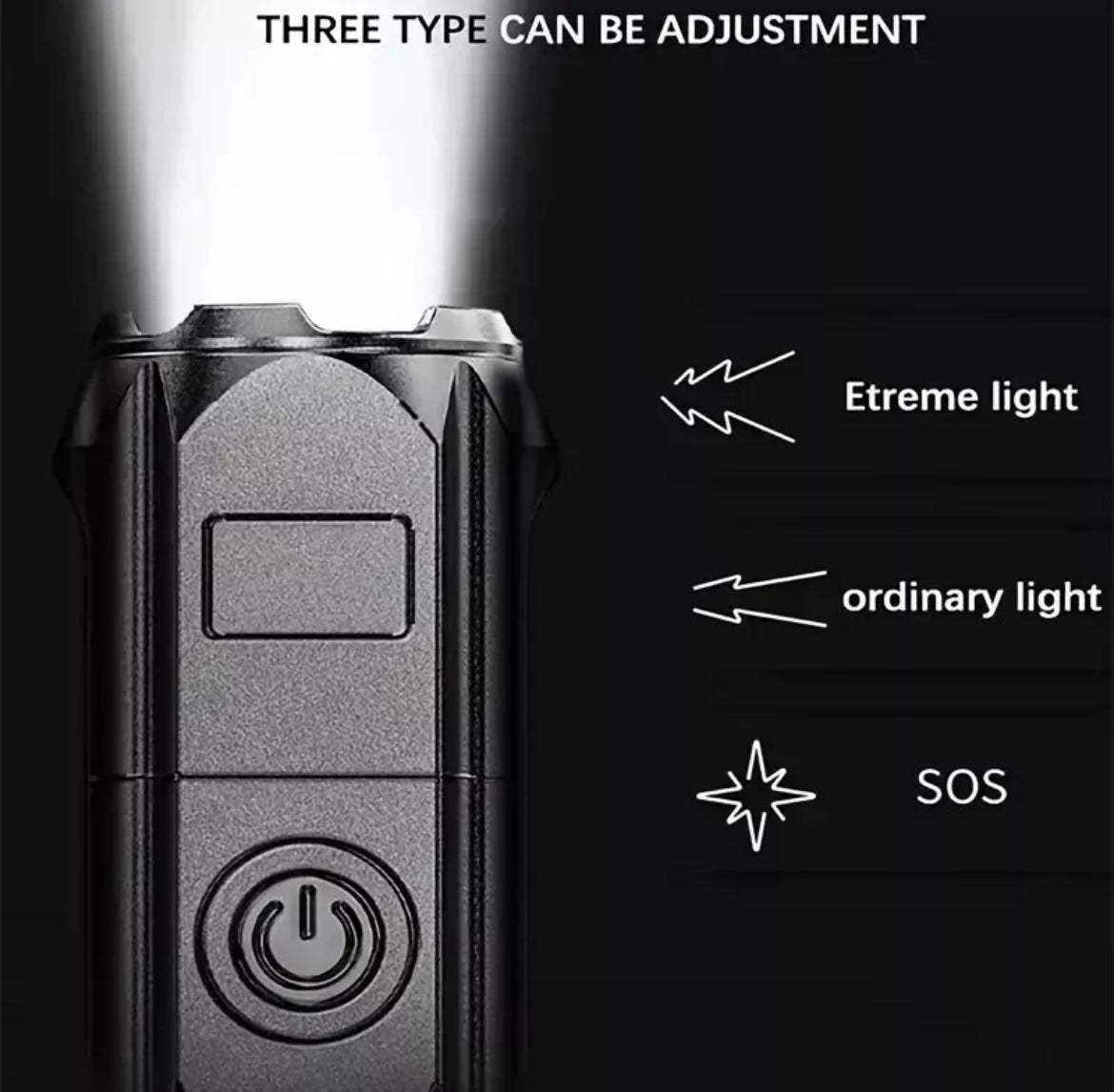 Rechargeable Zoomable Flashlight, Small High Lumens Torch Bright LED Flash light