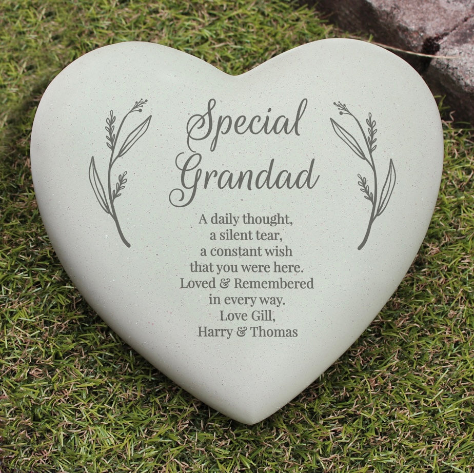 Personalised Free Text Heart Memorial