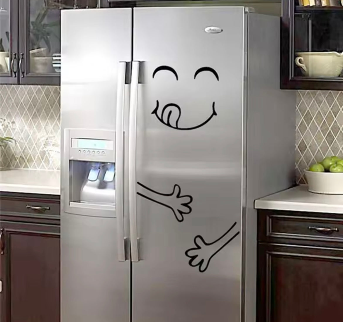 Funny faces sticker for fridge