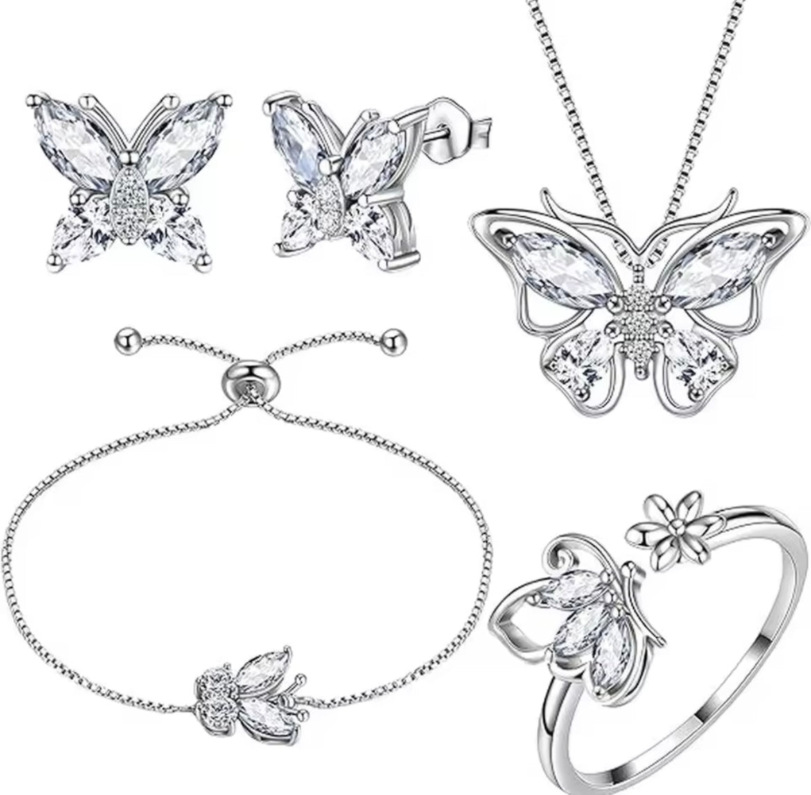 5pcs Butterfly Jewelry Set