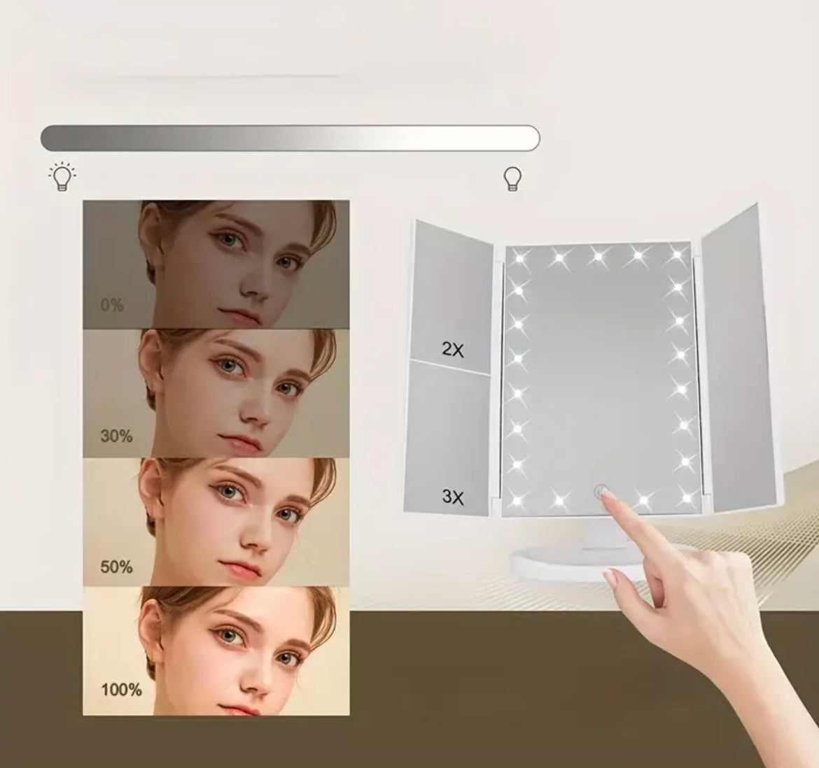 Foldable LED Illuminated Make Up Mirror