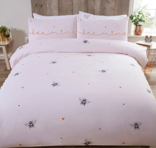 Bee Mine Bumblebee Pink Duvet Cover Set