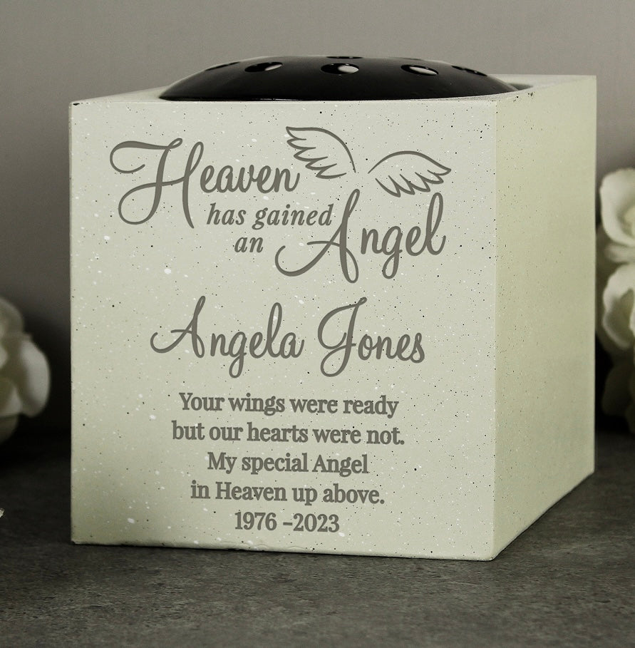 Personalised Angel Memorial Vase