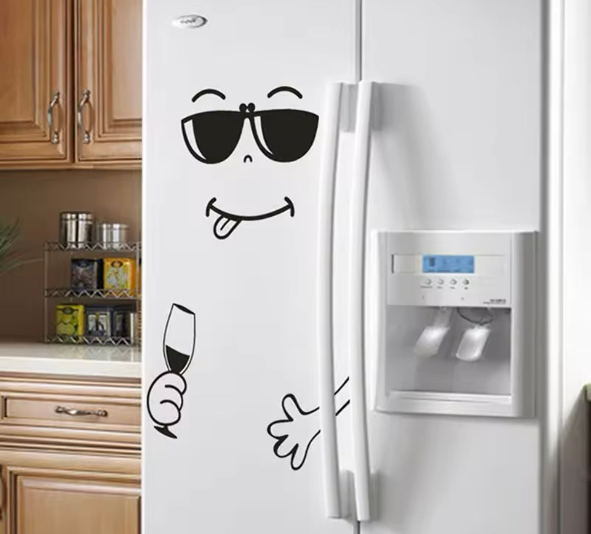 Funny faces sticker for fridge