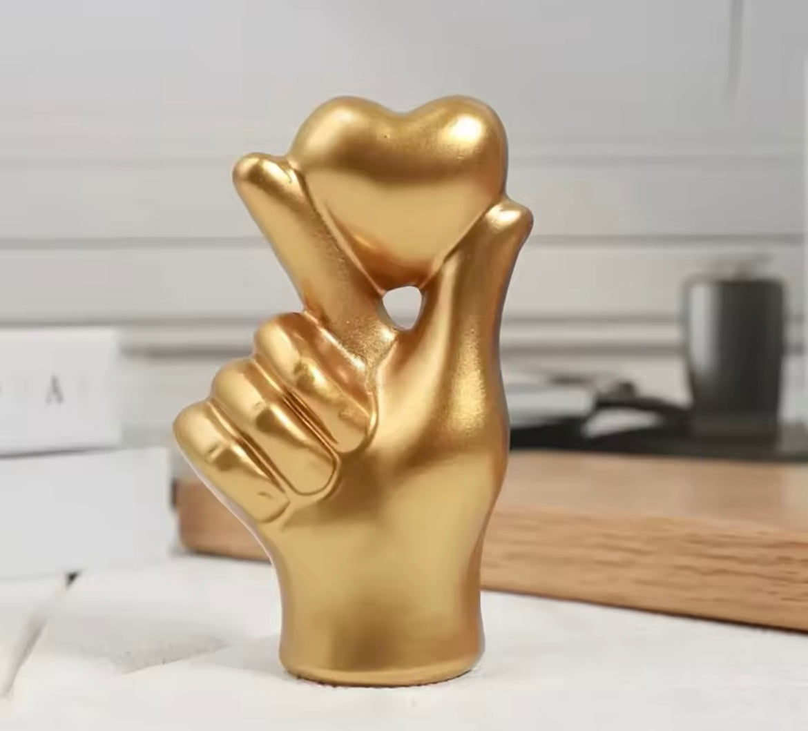 Heart Hand Gesture Statues Sculptures