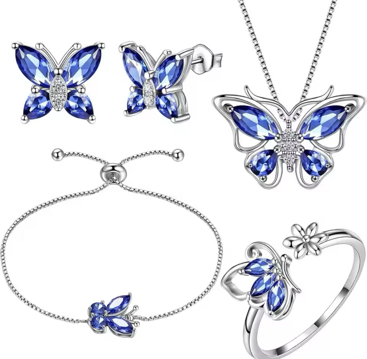 5pcs Butterfly Jewelry Set