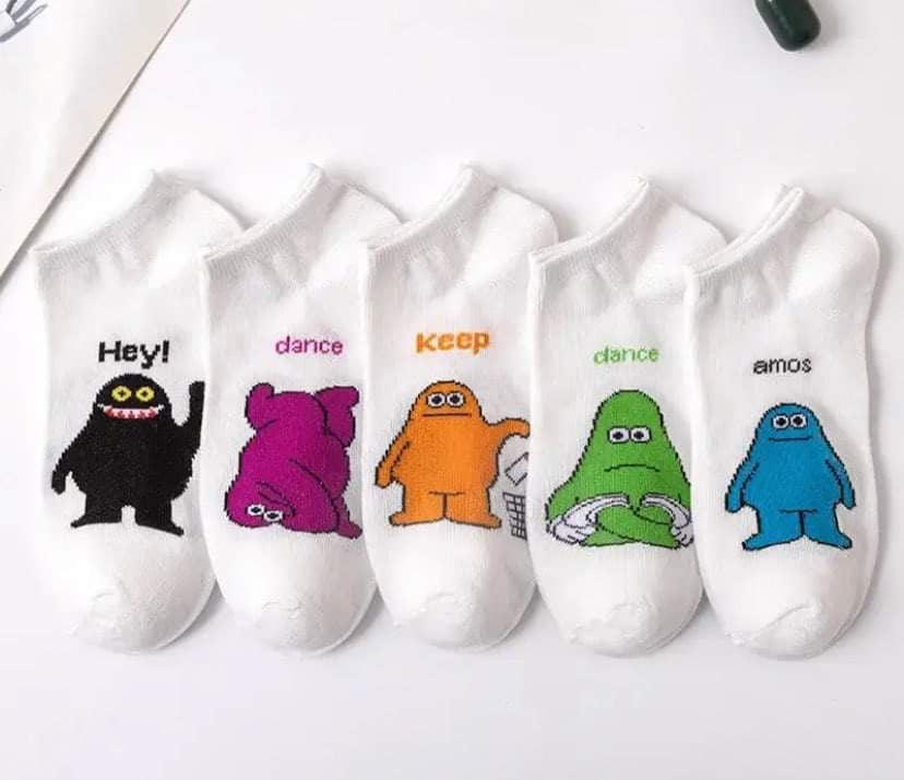 5 Pairs Cartoon Pattern Socks