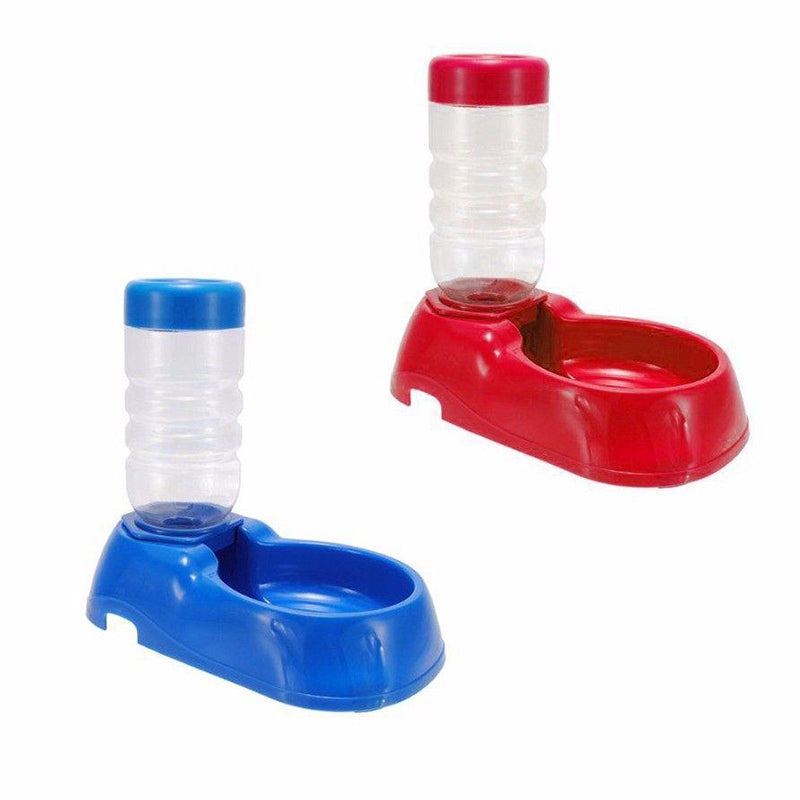 Plastic Automatic Food and Water Dispenser Dish Bowl Feeder for Pet Dog Cat Rabbit - Random Colour