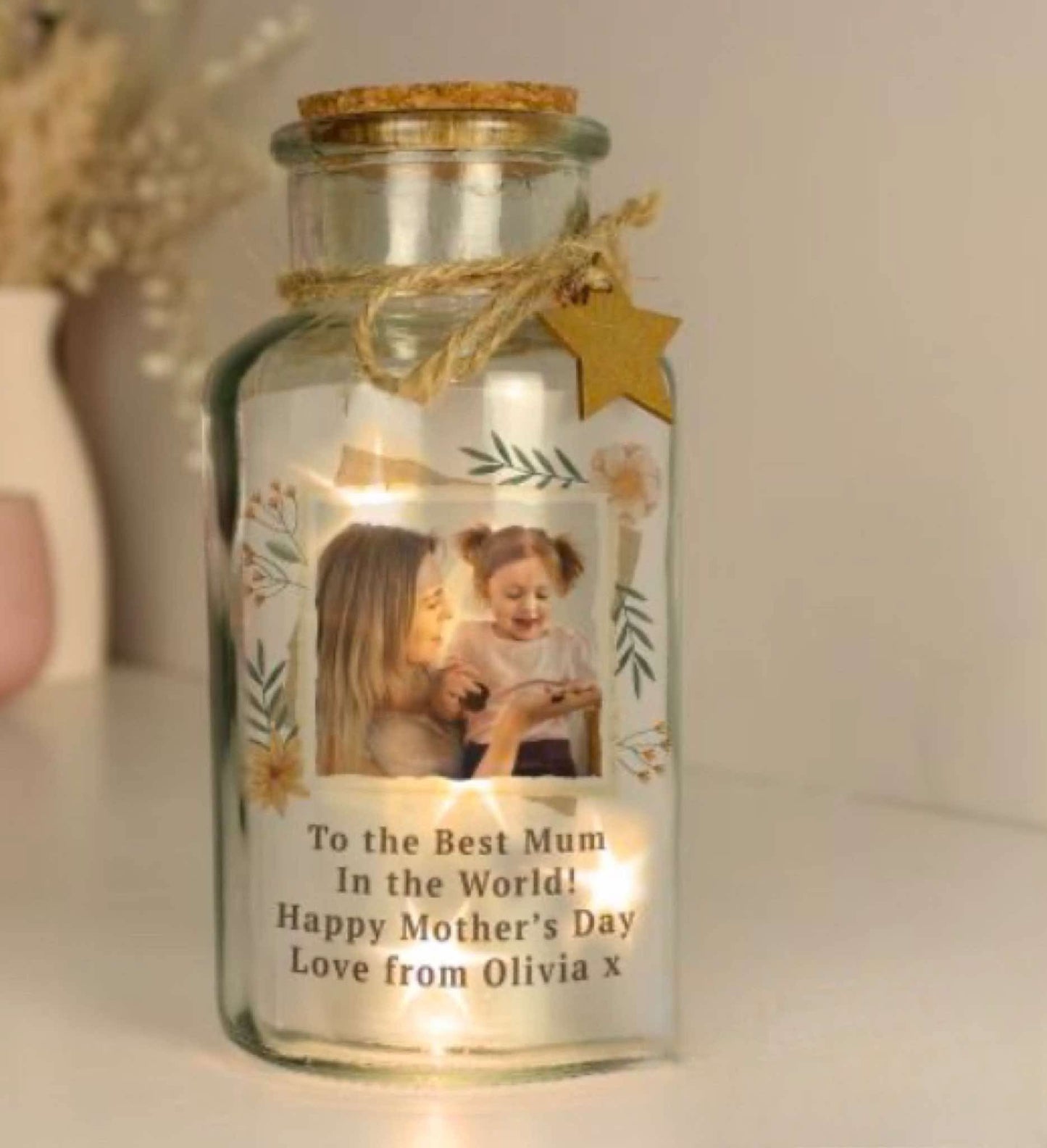 Personalised Mother’s Day light bottle