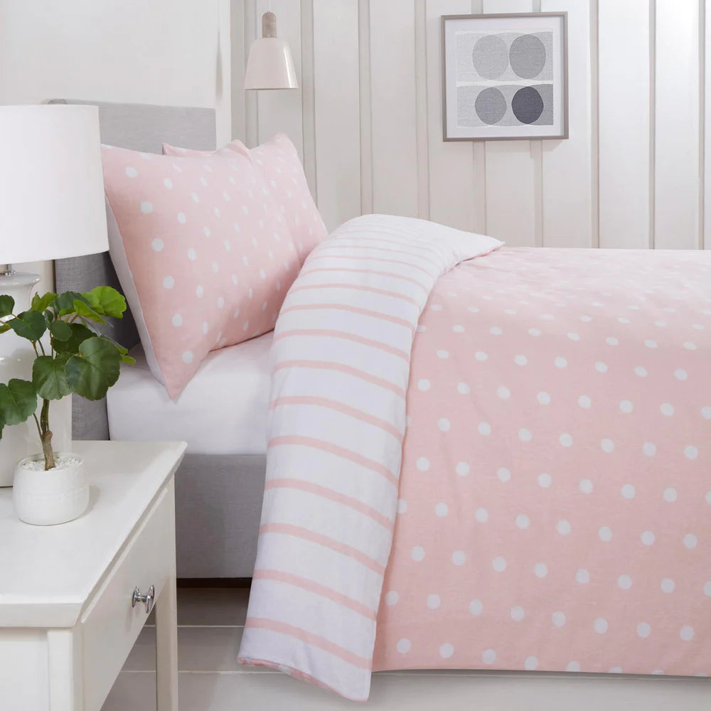 So Soft Spots & Stripes Blush Duvet Cover Set