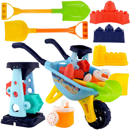 Sand and Water Beach Toys Mill, Wheelbarrow Accessories Playset