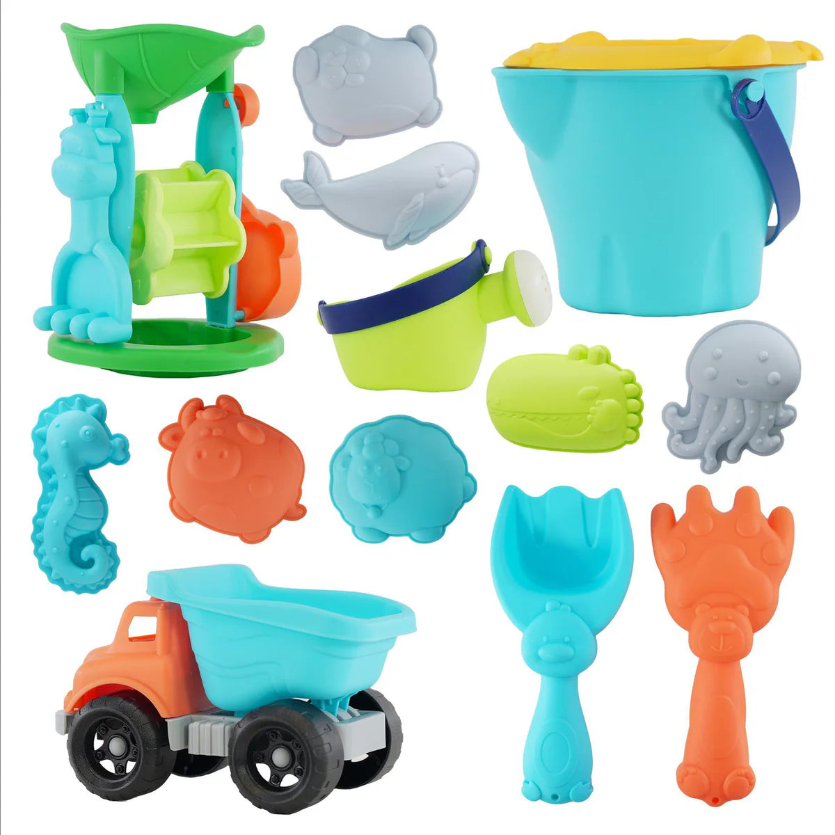 Sand Truck & Accessories Set 16 Pieces