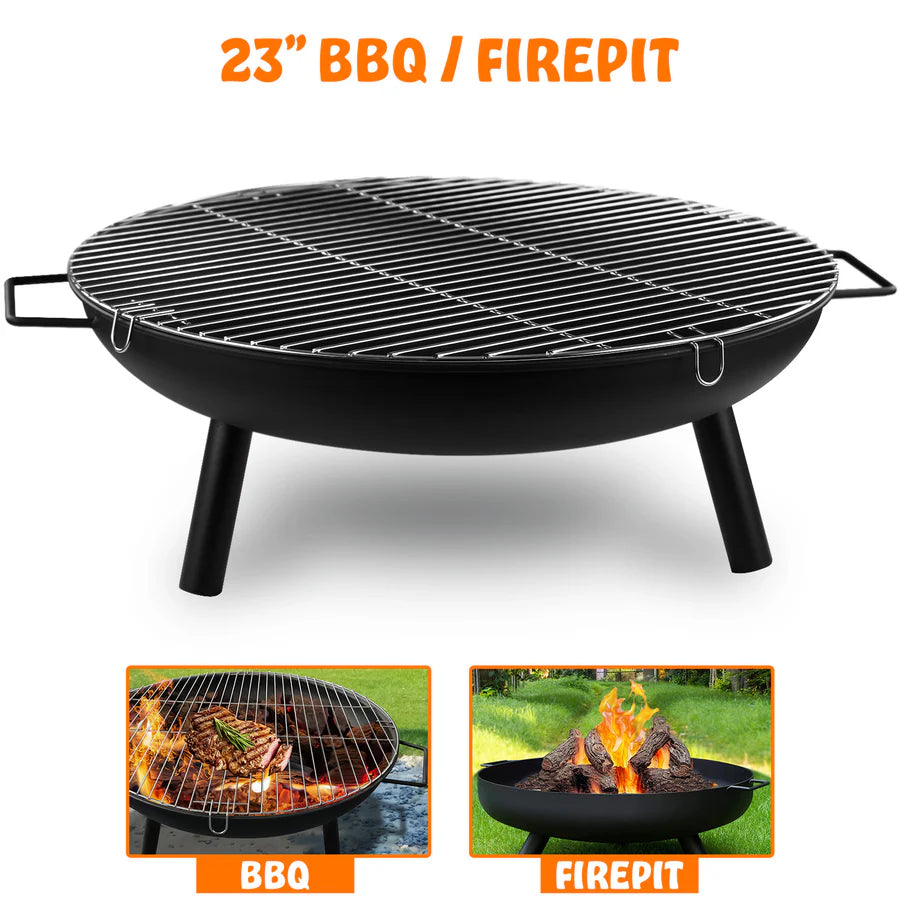 23" Large Round BBQ Steel Pit