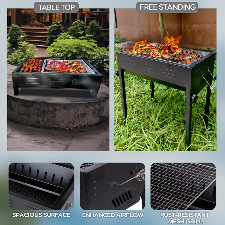 Large BBQ Grill Portable Charcoal Barbecue