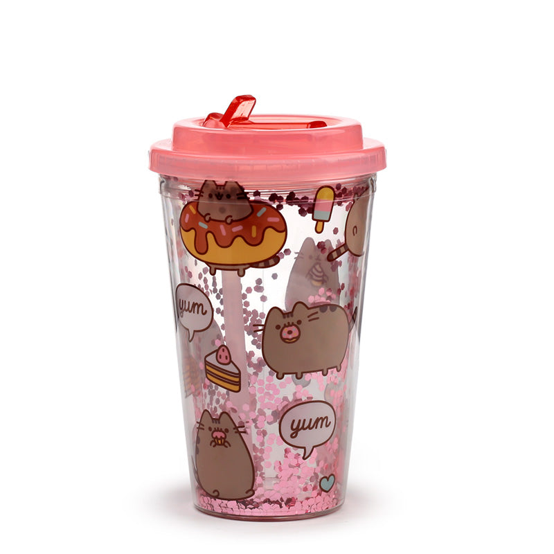 Shatterproof Double Walled Cup with Lid and Straw - Pusheen Foodie